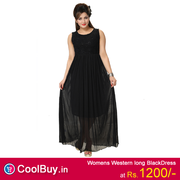 Kaira Womens Western long BlackDress from coolbuy 