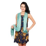 Favola Blue & Yellow Threadwork Stole ,  PackMybag
