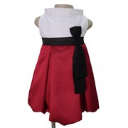 Halter Style Ivory Maroon Party Wear Dresses for Kids