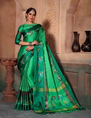 Designer Beautiful Poly Cotton Silk  Saree | Kalavat