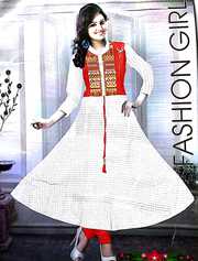 Combo offer Women's Off White Check Kurti Full Sleeve and Red Legging