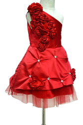 Kids One Shoulder Christmas Party Dress - Flower Girl Frocks