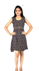 Trendy Desi Women's Cotton Dress(Black)