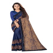 Women’s Embellished Fashion Lycra Blend Saree (Dark Blue)