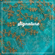 Buy Turquoise Blue Organza Fabric  With Stylish Golden Thread Work 