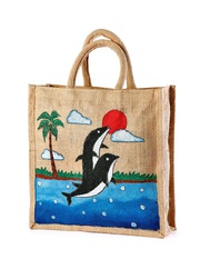 Jute hand painted bag Save planet manufacturer,  exporter