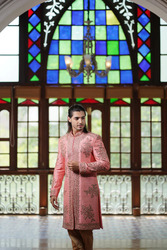 Buy Designer Peach Wedding Sherwani for Men | Shreeman