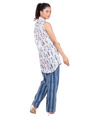 Cotton Dabu Indigo Casual Pant