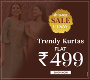 Get Flat Rs. 499 on Trendy Kurti At Shree's Utsav Sale