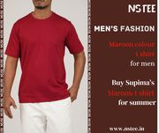 maroon colour t shirts for men