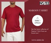 Maroon t shirt for men in India