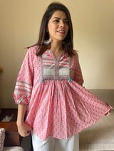 Buy Comfortable and Chic Pink Cotton Tops for Women Online Today