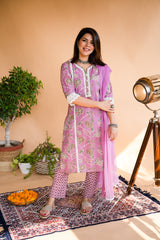 Shop Beautiful Printed Suits Neck Designs with Lace for Women in All
